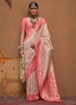 Silk Pink Party Wear Weaving Saree